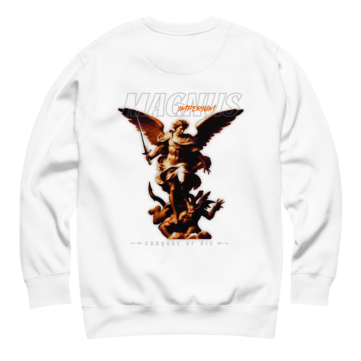 Sudadera Blanca Conquer or Die Magnus Imperium