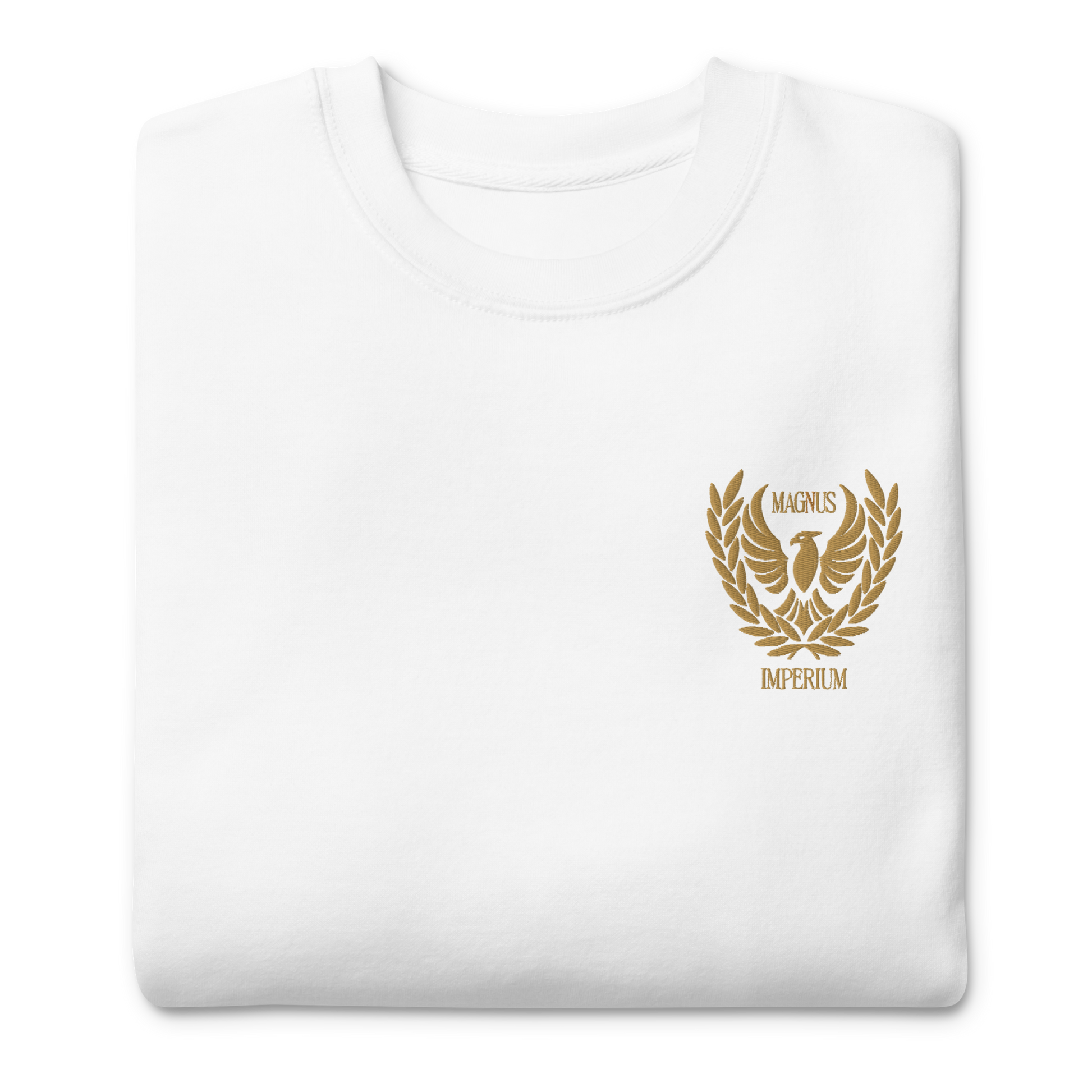 Sudadera Blanca Bordado Doblada Magnus Imperium